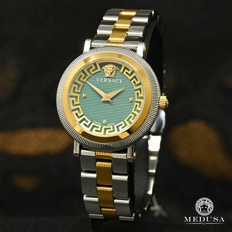 montre versace femme rose|Versace silvertone greca.